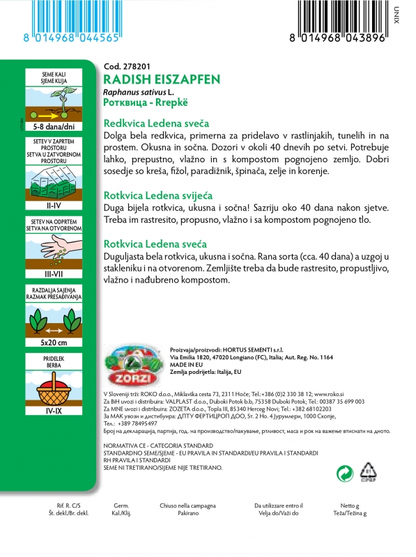 Picture of Radish Ice Candle - Zorzi seed packet