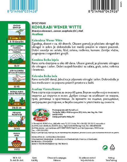 Picture of White Vienna Kohlrabi  - Zorzi seed packet