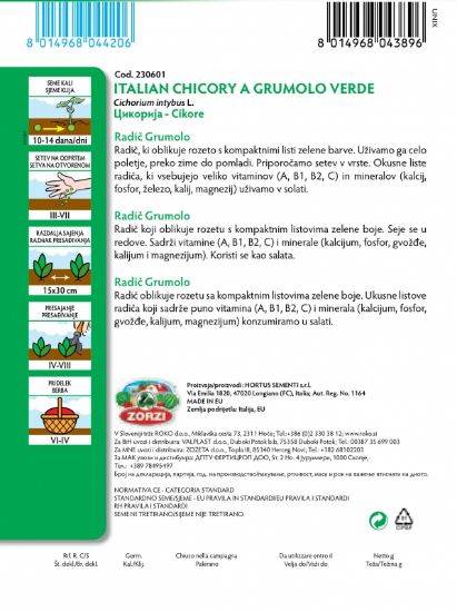 Picture of Chicory Grumolo - Zorzi seed packet