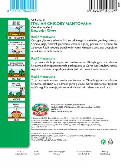 Bild von Radicchio Mantovana - Zorzi Samenbeutel
