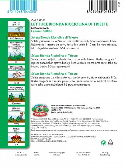 Bild von Salat Bionda Riccolina Di Trieste - Zorzi Samenbeutel