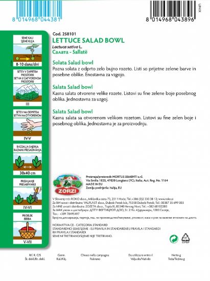 Bild von Salat Salad Bowl - Zorzi Samenbeutel