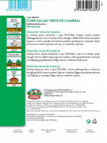 Picture of Lamb’s lettuce Verte de Cambrai - Zorzi seed packet