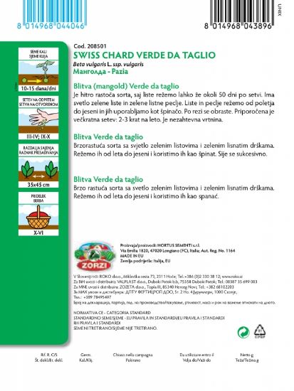 Bild von Mangold Verde Di Taglio - Zorzi Samenbeutel