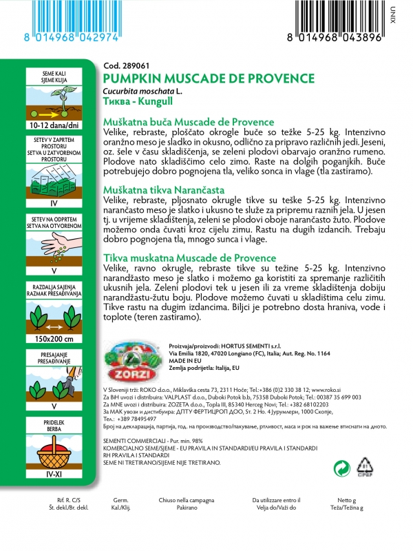 Picture of Nutmeg Zucchini - Zorzi seed packet