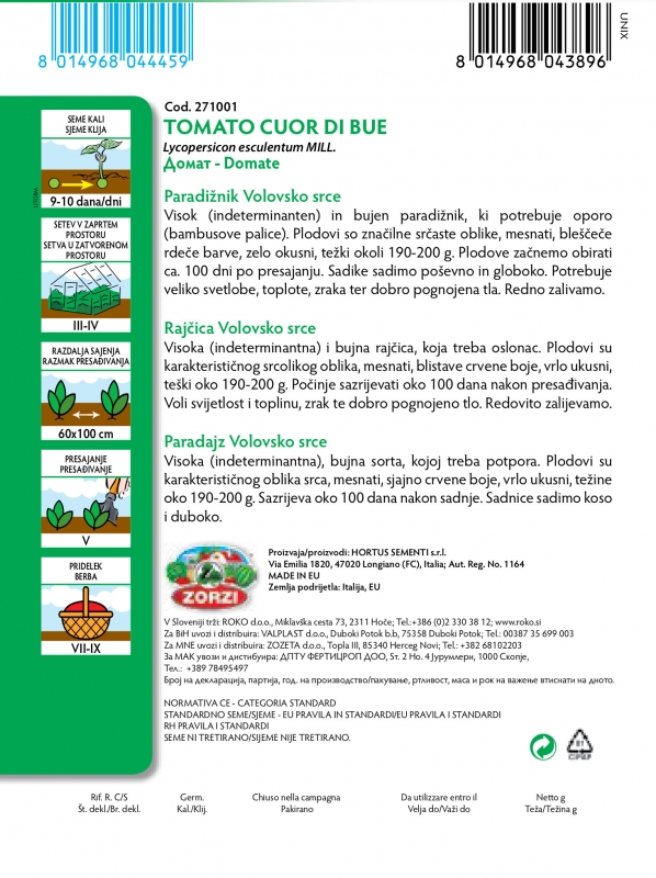 Bild von Tomate Ochsenherz - Zorzi Samenbeutel