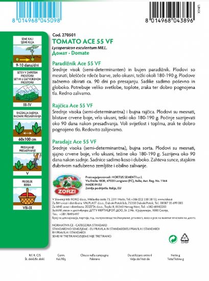 Picture of Tomato  Ace 55 VF - Zorzi seed packet