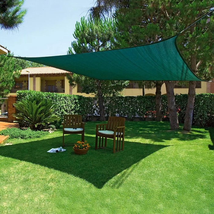 Bild von Beschattungsnetz, 3.6 x 3.6m, mit Metallring (90 % Beschattung), grün