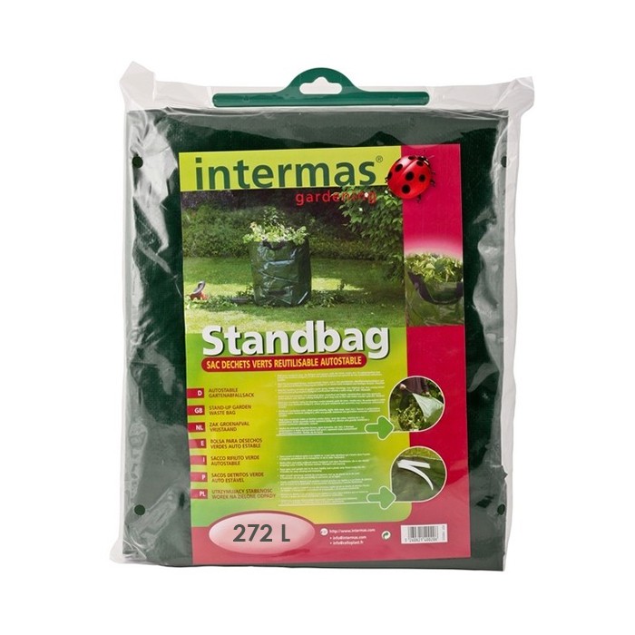 Picture of Stand-up garden waste bag with handles, 272L, green