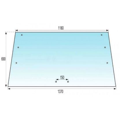 Picture of Steklo kabine zadnje Torpedo S.T 150 mm med luknjami