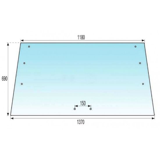 Picture of Steklo kabine zadnje Torpedo S.T 150 mm med luknjami