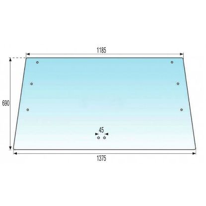 Picture of Steklo kabine zadnje Torpedo - 45mm med luknjami