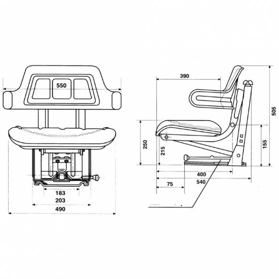 Bild von Traktorsitz, IMT mit Rückenlehne