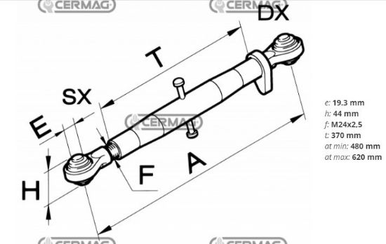 Slika Topling ročica 19-19 445-647 mm