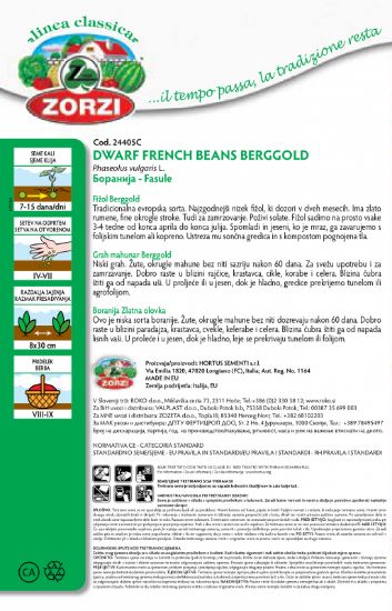 Slika Fižol nizek Berggold vrečka