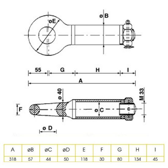 Bild von Zugöse für Anhänger, drehbar, 10t, O50mm