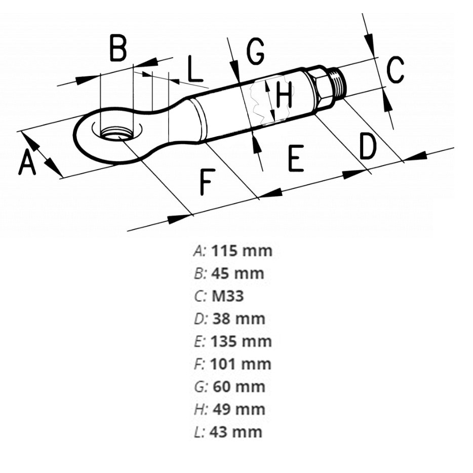 Slika Uho vlečno 12t d. 42mm