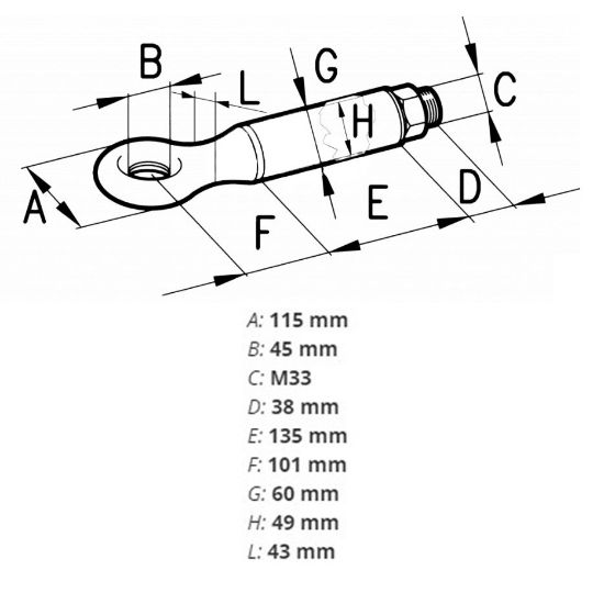 Slika Uho vlečno 12t d. 42mm
