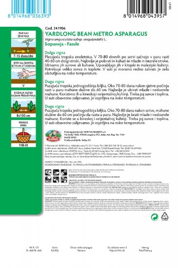 Bild von Stangenbohnen Spargelbohne, Beutel