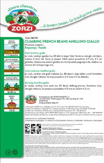 Slika Fižol visok Anellino Giallo 250g