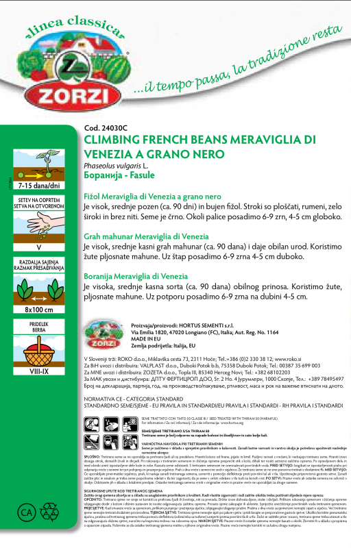 Picture of Pole bean Meraviglia Di Venezia, 250g