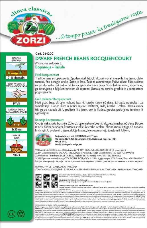 Slika Fižol nizek Rocquencourt 250g