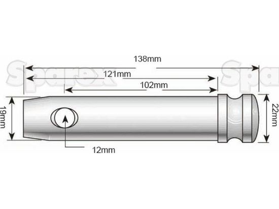 Picture of Top link pin, straight, 19x102
