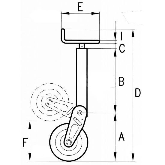Bild von Stützrad, O60, aus Metall