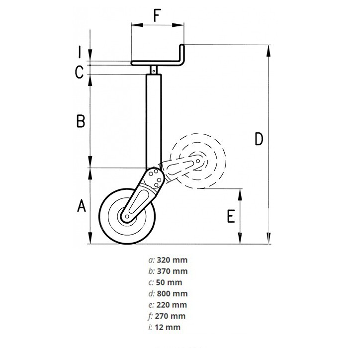 Slika Kolo podporno fi 60-gumi L=370/750