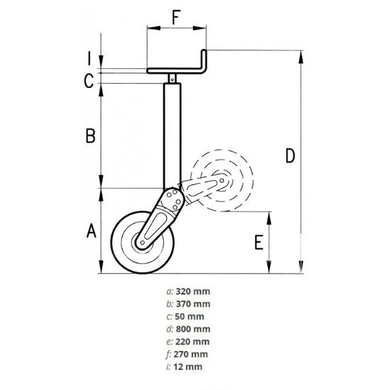 Slika Kolo podporno fi 60-gumi L=370/750