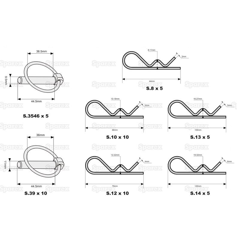Bild von Federstecker und Klappsplinte Sortiment (50 Stk. Tasche)