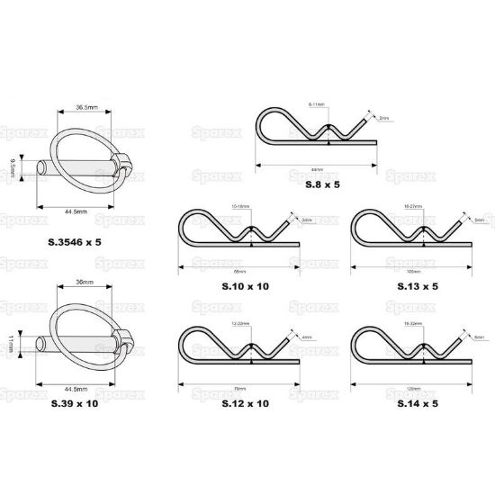 Bild von Federstecker und Klappsplinte Sortiment (50 Stk. Tasche)