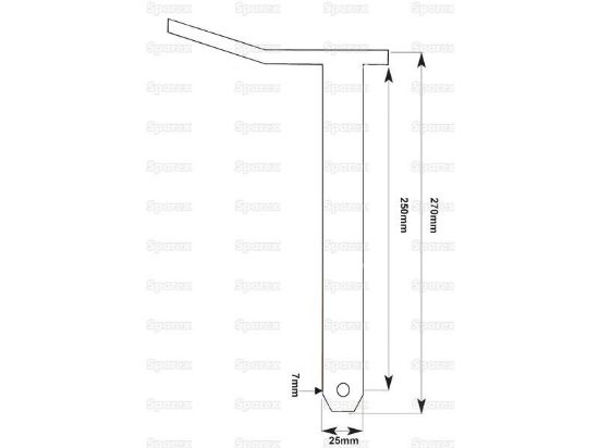 Bild von Oberlenkerbolzen mit Handgriff, O25x250