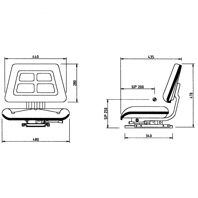 Bild von Universal-Sitz - ohne Federung (Gabelstapler)