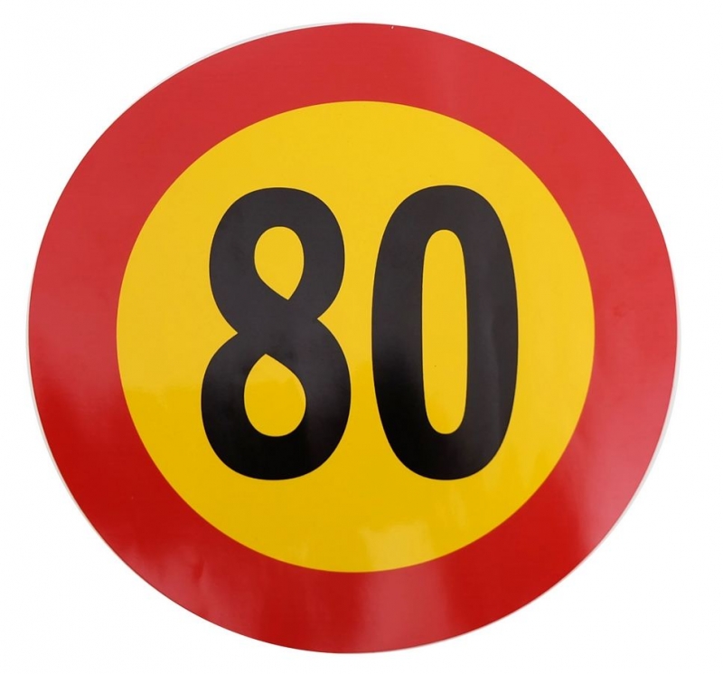 Bild von Aufkleber Tempolimit 80