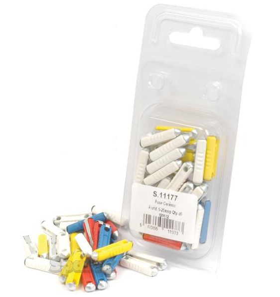 Picture of Ceramic fuses, Set of 30 pcs (5-25 Amps)