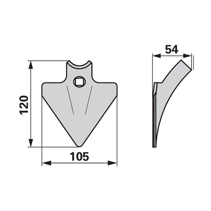 Picture of Share blade - cultivator sweep, 60-105mm 