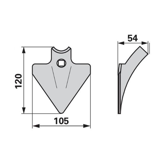 Picture of Share blade - cultivator sweep, 60-105mm 