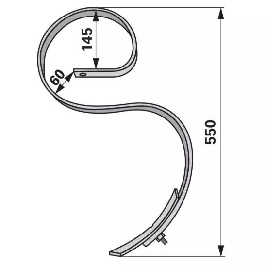 Picture of Cultivator “S” spring tine set, 32x10x550mm