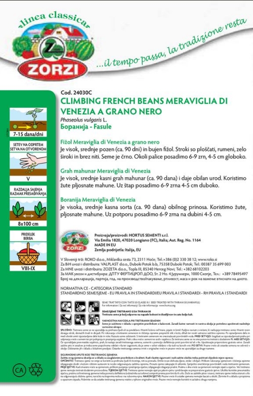 Bild von Stangenbohne Meraviglia Di  Venezia, Beutel