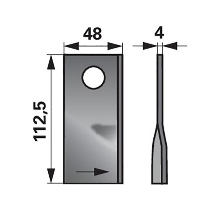 Picture of Blade, left-hand, SIP RK-275F (Krone), W-48 x L-112, M-19