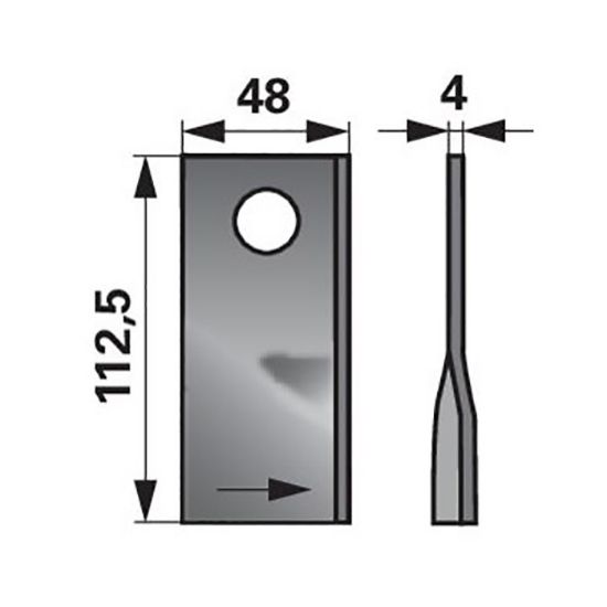 Picture of Blade, left-hand, SIP RK-275F (Krone), W-48 x L-112, M-19