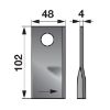 Bild von Mähwerkmesser, SIP, links, L-102 × 48, Bohrung ? 19