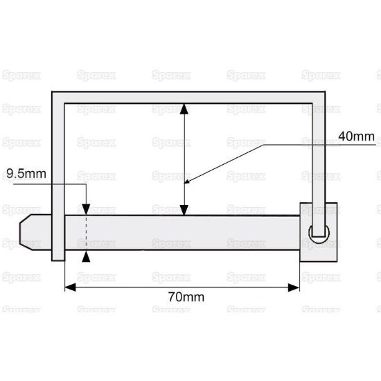 Bild von Sicherungsstift, Stift O9.5mm x 70mm