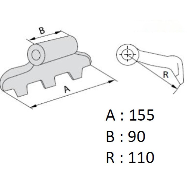Picture of Hammer flail SMS Žalec - paw, hole-20.5mm, eyelet-90mm