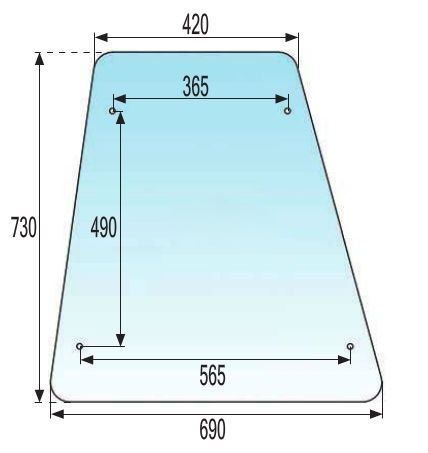 Bild von Seitenscheibe, UTB - 4 Bohrungen - slowakische Kabine
