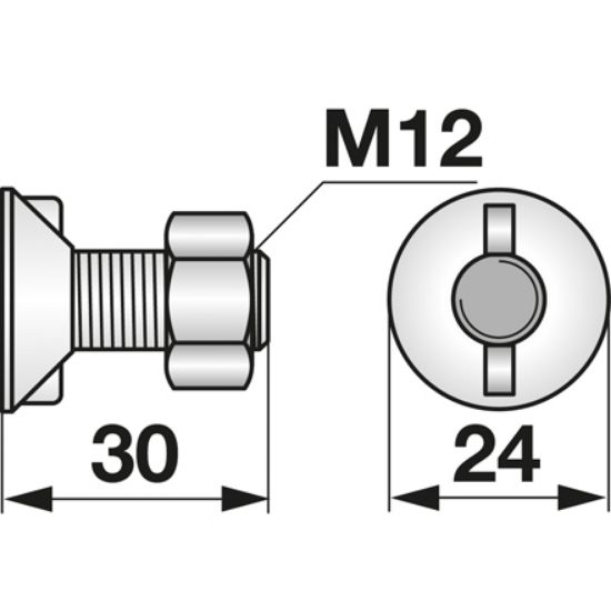 Slika Vijak lemeža 12x30, 2-roba