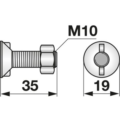 Slika Vijak lemeža 10x35, 2-roba