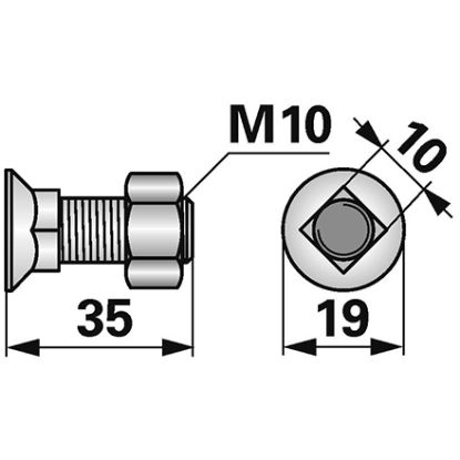 Picture of Vijak lemeža 10x35, 4-kotni