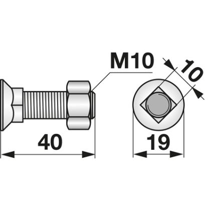 Picture of Vijak lemeža 10X40 kpl.